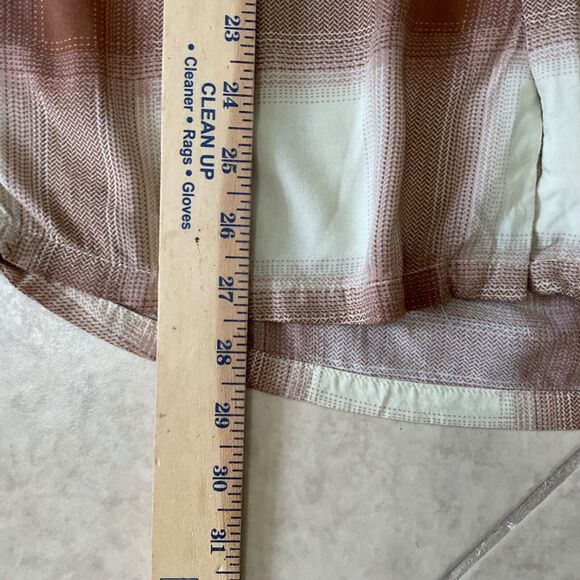 MAGASCHONI  BUTTON UP PLAID SHIRT men’s size Medium Plaid Brown/cream - Picture 5 of 11